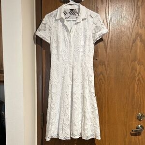 Elegant White Lace Dress